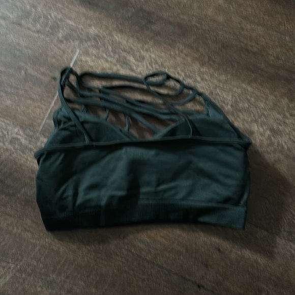 Zenana Criss Cross V Padded Bralette Dark Green EUC size small - Picture 7 of 7